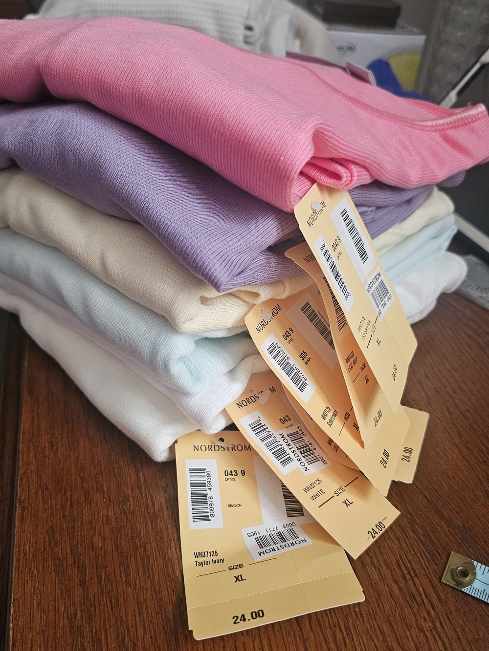 Nordstrom Women Tee-Shirts in Pink, Lavender, Cream, Mint, White, $20 each